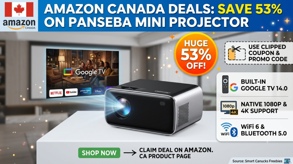Amazon Canada Deals: Save 53% on Panseba Mini Projector