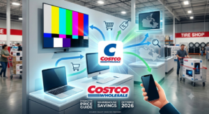 Costco Canada electronics aisle TV display and laptop prices