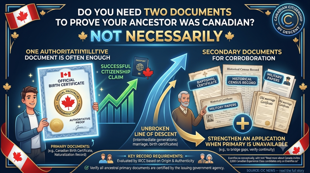 Proof of Canadian citizenship by descent document checklist
